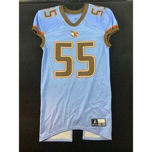 BSN‎ Sports Mens Number 55 Football Jersey Light Blue Orange Moose Logo Size S
